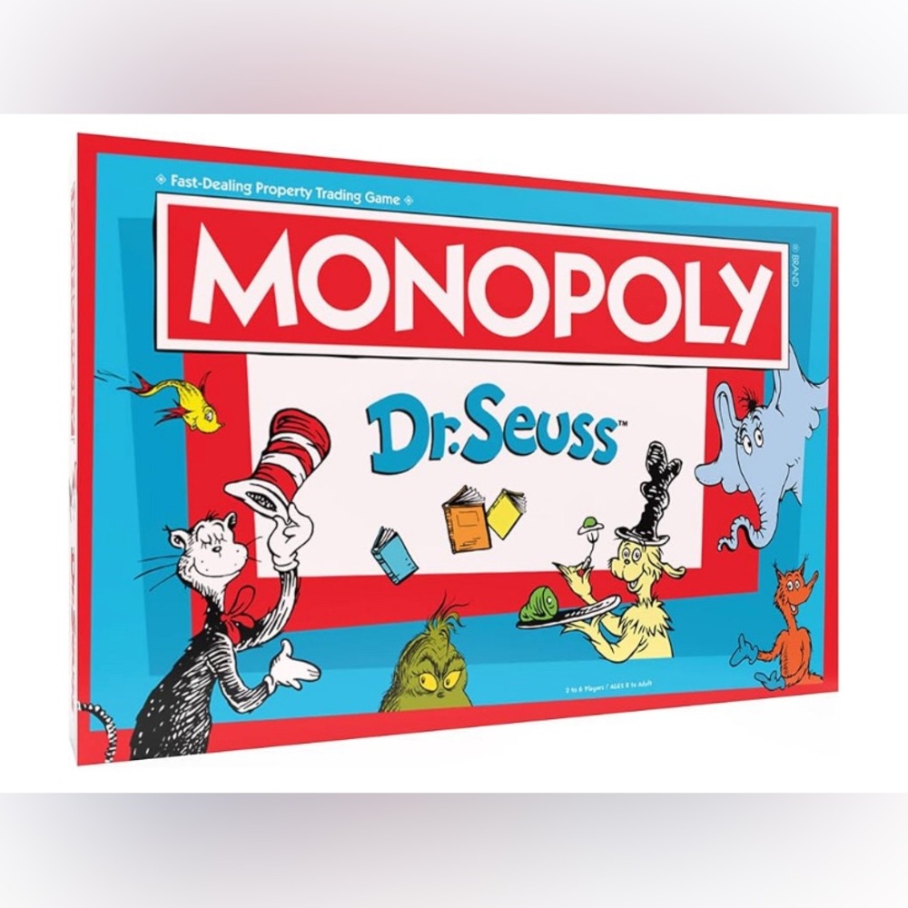 ❤️💛💙NWT Monopoly Dr. Seuss Collector’s Edition Board Game - 8 yrs +